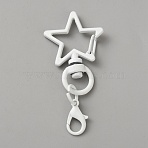 Iron Swivel Clasps, Star, with Lobster Clasps, White, 51.5mm(IFIN-WH20013-001H)