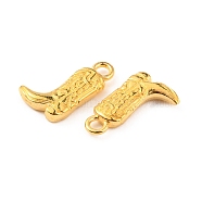 Alloy Pendants, West Cowboy Boot Charms, Golden, 18x11x3mm, Hole: 2.5mm(X-FIND-WH0146-24G)