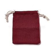 Rectangle Cloth Packing Pouches, Drawstring Bags, Dark Red, 11.8x8.75x0.55cm(ABAG-A008-01B-05)