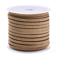 Faux Suede Cord, Faux Suede Lace, Camel, 3x1.5mm, about 5.46 yards(5m)/roll, 25rolls/bag(LW-R003-23)