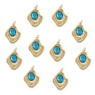 Brass Synthetic Turquoise Pendants, Long-Lasting Plated, Real 12K Gold Plated, Nuggets, 24x18x5mm, Hole: 3.5mm, 10pcs/box(KK-SZ0002-02)