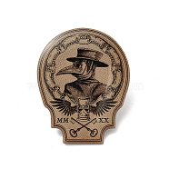 Printed Alloy Brooch for Backpack Clothes, Plague Doctor, Tan, 30x23.5x1.6mm(JEWB-G020-18P)