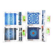 DIY Diamond Painting Canvas Kits for Kids, Including Mandala Canvas Picture, Resin Rhinestone, Plastic Tray Plate, Diamond Sticky Pen and Square Glue Clay, Flower Pattern, 0.3x0.1cm, 44 bags(DIY-I055-17)