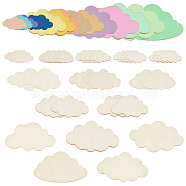 Wood Board, Cloud, PapayaWhip, 5~12x3~7x0.25cm, 35pcs/set(WOOD-WH0034-73)