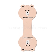 Fold Over Bear Shaped Cardboard Paper Jewelry Display Cards for Necklace & Bracelet Storage, PeachPuff, 9.6x3.6x0.04cm, Hole: 5mm(CDIS-A006-05)