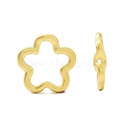 Rack Plating Alloy Bead Frame, Long-Lasting Plated, Lead Free & Cadmium Free, Flower, Matte Gold Color, 15x3mm, Hole: 1.4mm, Inner Diameter: 6mm(PALLOY-F283-025MG)