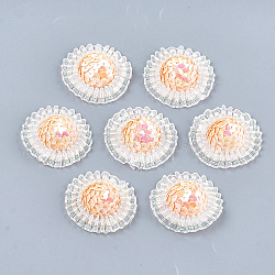 Foam Cabochons, with Sequins/Paillette, Non-Woven Fabric and Organza, Hat, PeachPuff, 45~47x15~17mm, about 100pcs/bag(KY-T007-07D)