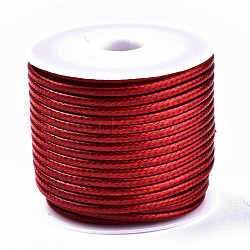 Waxed Polyester Cords, for Jewelry Making, Red, 2mm, about 10m/roll(X-YC-Q006-2.0mm-03)
