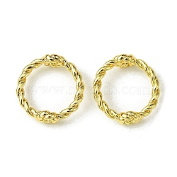 Brass Bead Frames, Twist Ring, Real 18K Gold Plated, 13x4mm, Hole: 1.2mm(FIND-Z035-13G)