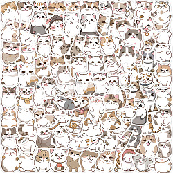 100Pcs PVC Adhesive Waterproof Stickers Self-Adhesive Stickers, for DIY Photo Album Diary Scrapbook Decoration, Cat Shape, 40~60mm, 100pcs/set(PW-WG0E3C4-01)