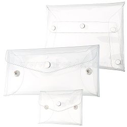 3Pcs 3 Styles Portable Transparent PVC Makeup Brush Bag, Makeup Brush Holder, for Women Girls, Clear, 10.25~18.5x7.25~13.3x0.7~1.7cm, 1pc/style(AJEW-GF0010-87)