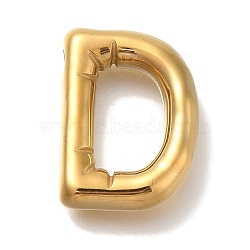 PVD Vacuum Plating 304 Stainless Steel Pendants, Real 18K Gold Plated, Letter Charm, Letter D, 19x14x4.5mm, Hole: 2mm(STAS-S148-29G-D)