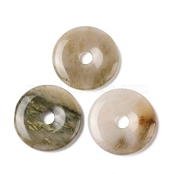 Natural Jade Pendants, Donut/Pi Disc Charms, 39~40x6mm, Hole: 6mm(G-F524-H16)