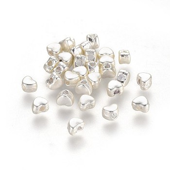 Tibetan Style Alloy Spacer Beads, Lead Free & Nickel Free & Cadmium Free, Heart, Matte Silver, 3.5x4x3mm, Hole: 1.5mm