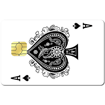 PVC Plastic Waterproof Card Stickers, Self-adhesion Card Skin for Bank Card Decor, Rectangle, Playing Theme, 137x186mm