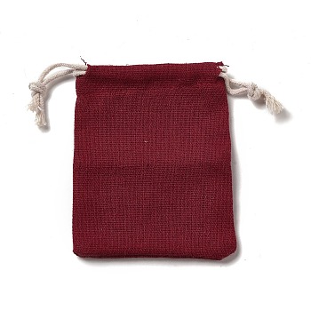 Rectangle Cloth Packing Pouches, Drawstring Bags, Dark Red, 11.8x8.75x0.55cm