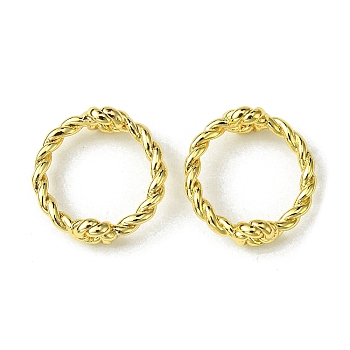 Brass Bead Frames, Twist Ring, Real 18K Gold Plated, 13x4mm, Hole: 1.2mm