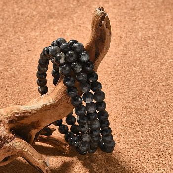 Natural Larvikite Beads Stretch Bracelets, Round, 1-7/8 inch~2-1/8 inch(4.9~5.3cm), Beads: 6~7mm