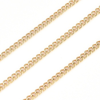 3.28 Feet 304 Stainless Steel Curb Chain, Soldered, Golden, 2.9x2.2x0.5mm
