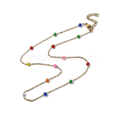 Colorful Rondelle 304 Stainless Steel Necklaces