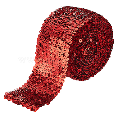 Dark Red Plastic Sequin Trim