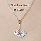 201 Stainless Steel Hollow Ginkgo Leaf Pendant Necklace(NJEW-OY001-64)-3