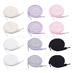 6 Pairs 6 Colors Polyester Shoelace Bands, Flat Fuzzy Shoe Laces, Mixed Color, 1180~1220x8.5~12.5x3.5mm, 1 pair/color(FIND-FH0010-36)