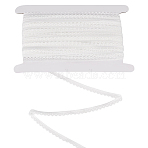 30 Yards Nylon Elastic Wavy Edged Flower Lace Ribbon, for Clothes Decoration, White, 3/8 inch(10mm)(OCOR-FG0002-79B)