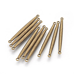Tibetan Style Links connectors, Cadmium Free & Nickel Free & Lead Free, Bar, Antique Bronze, 3x40x3mm, Hole: 1mm(TIBE-A22559-AB-FF)