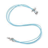Waxed Polyester Cord Necklace Making, with Iron Finding and Zinc Alloy Lobster Claw Clasps, Dark Turquoise, 18 inch(45.8cm)(AJEW-PH01341-10)