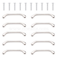 Zinc Alloy Drawer Handles, with Screws, for Home, Cabinet, Cupboard and Dresser, Platinum, 105x10.5x19mm, Hole: 3.5mm(SW-TAC0001-23B)