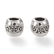 Alloy European Beads, Large Hole Beads, Round, Antique Silver, 9~9.5x8~8.5mm, Hole: 5mm(MPDL-L023-06AS)