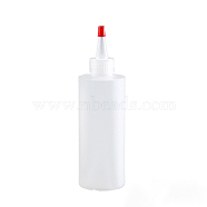 PE Plastic Squeeze Bottle, , with Scale & Red Tip Cap, for Ketchup, Sauces, Paint and More, White, 5x17cm, Capacity: 180ml(6.09fl. oz)(AJEW-WH0020-32)