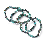 Natural Turquoise Bead Stretch Bracelets, Tumbled Stone, Nuggets, Inner Diameter: 2~2-1/4 inch(5.2~5.6cm)(BJEW-K213-64)