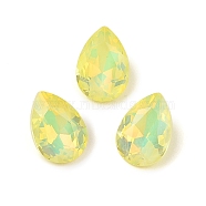 Glass Cabochons, Faceted, Teardrop, Yellow, 10x7x4mm, 72pcs/set(GLAA-N0028-07C)