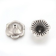 CCB Plastic Bead Caps, Flower, Antique Silver, 20.5x9mm, Hole: 1.6mm(CCB-P007-045AS)