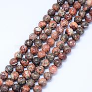 Natural Leopard Skin Jasper Beads Strands, Round, 8.5mm, Hole: 1mm, about 47pcs/strand, 15.5 inches(39.5cm)(G-J358-05-8mm)