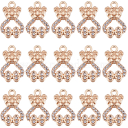 40Pcs Alloy Crystal Rhinestone Pendants, Bear Charms, Golden, 20x13x2.5mm, Hole: 1.8mm(ALRI-SC0001-28)