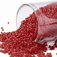 TOHO Round Seed Beads, Japanese Seed Beads, (5BF) Transparent Frost Siam Ruby, 15/0, 1.5mm, Hole: 0.7mm, about 3000pcs/10g(X-SEED-TR15-0005BF)
