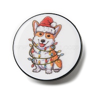 Christmas Theme Alloy Brooch, Dog Pin, WhiteSmoke, 30x2mm(JEWB-R019-01)