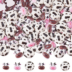 120Pcs 3 Styles Resin Cabochons, Cattle, Mixed Color, 9.5~12x9~12x3~4mm, 40pcs/style(RESI-SC0006-07)