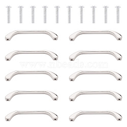 Zinc Alloy Drawer Handles, with Screws, for Home, Cabinet, Cupboard and Dresser, Platinum, 105x10.5x19mm, Hole: 3.5mm(SW-TAC0001-23B)