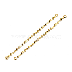 Brass Ball Chain Links connectors, Real 18K Gold Plated, 55x2x2mm, Hole: 1mm(X-KK-T032-176G)