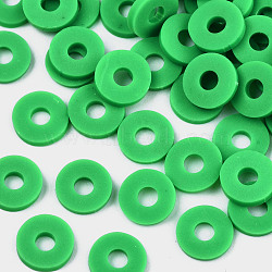 Handmade Polymer Clay Beads, for DIY Jewelry Crafts Supplies, Disc/Flat Round, Heishi Beads, Green, 8x1mm, Hole: 2mm, about 650pcs/50g(X-CLAY-Q251-8.0mm-71)