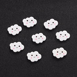 Cloud Resin Cabochons, White, 17x24x3.5mm(CRES-R175-02)