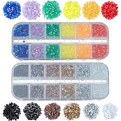 2 Boxes 2 Colors Pointed Back Resin Rhinestone Cabochons, Nail Art Decoration Accessories, Diamond, Mixed Color, 3x1mm(MRMJ-OC0003-04)