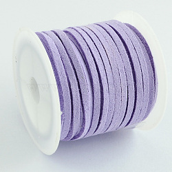 Faux Suede Cord, Faux Suede Lace, Lilac, 4x1.5mm, about 5.46 yards(5m)/roll, 25rolls/bag(LW-R003-4mm-1172)