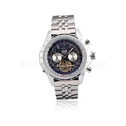 Stainless Steel Mechanical Wrist Watch, Stainless Steel Color, 50x65mm; Watch Head: 52x55x17mm(WACH-A003-08)