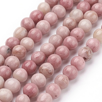 Natural Rhodonite Beads Strands, Grade A, Round, 6mm, hole: 1mm, 15 inch, about 60pcs/strand