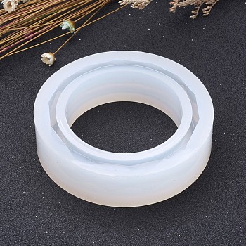 DIY Silicone Bangle Molds, Resin Casting Molds, For UV Resin, Epoxy Resin Jewelry Making, White, 73.5x18.5mm, Inner Diameter: 56mm
